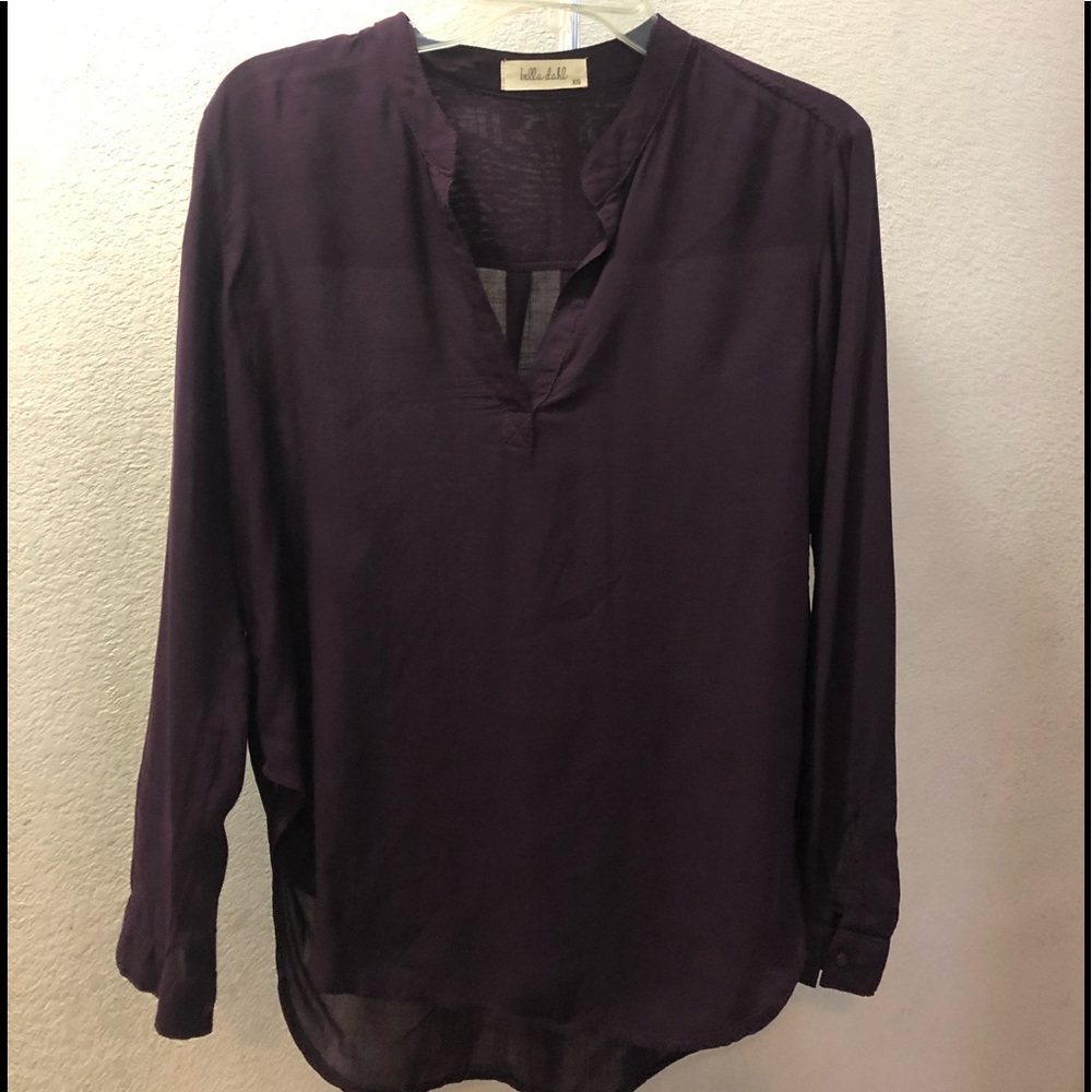 🔸 Bella Dahl Purple V neck long sleeve blouse